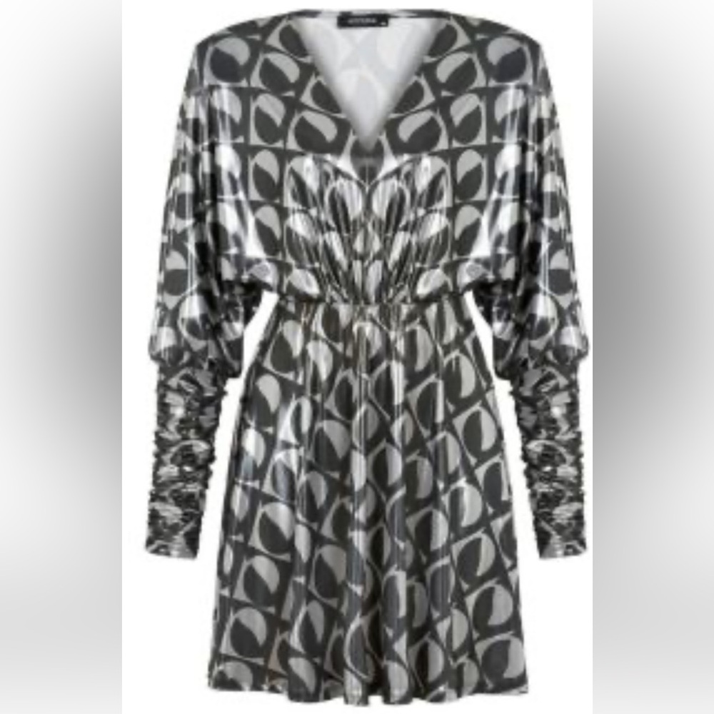 Women's Batwing Sleeve Printed Mini Dress